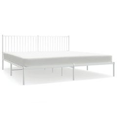 Bed Frame White Powder-Coated Steel 76x80 in Bed Frame