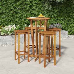 Garden Bar Set Natural Wood Solid Acacia wood Large Durable