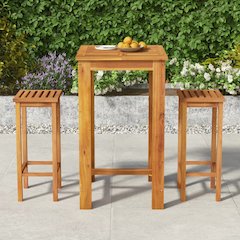 Garden Bar Set Natural Acacia Wood Solid Acacia Wood Medium