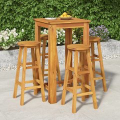 Garden Bar Set Natural wood Solid Acacia wood Durable