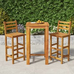 Garden Bar Set Natural wood Solid acacia wood Medium Durable