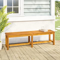 Garden Bench Brown Solid acacia wood 59.1 in Durable