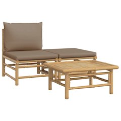 Garden Lounge Set Taupe Bamboo Large Modular Garden Lounge Set