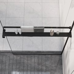 Shower Shelf Black Aluminum alloy 31.5 in long Minimalist