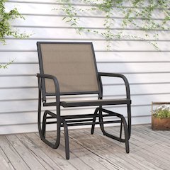 Garden Glider Chair Brown Textilene, Steel Medium