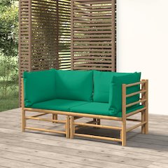 Garden Corner Sofa Bamboo, Green Bamboo, Polyester Modular