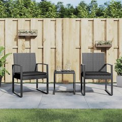 Garden Dining Set Dark Grey Polypropylene with rattan look Small