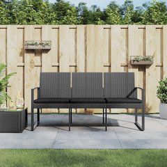 3-Seater Garden Bench Dark Grey and Anthracite
