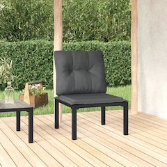 Garden Chair Black and Dark Grey
