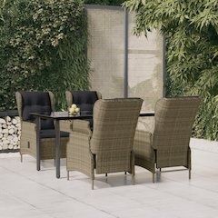 Garden Dining Set Brown