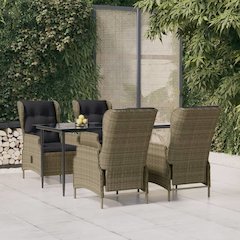Garden Dining Set Brown