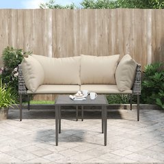 Garden Lounge Set Grey, Beige