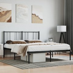 Bed Frame Black Powder-coated steel 59 x 79 in King Size