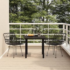 Garden Dining Set Black