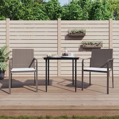 Garden Dining Set Brown, Black, Cream White