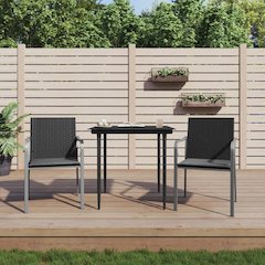 Garden Dining Set Black and Dark Grey