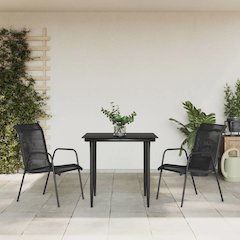 Garden Dining Set Black, Anthracite