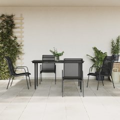 Garden Dining Set Black