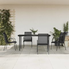 Garden Dining Set Black, Anthracite