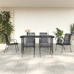 Garden Dining Set Black, Anthracite