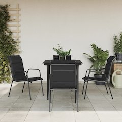 Garden Dining Set Black, Anthracite