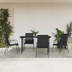 Garden Dining Set Black, Anthracite
