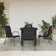 Garden Dining Set Black, Anthracite