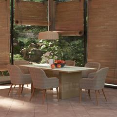 Dining Set Brown and Dark Grey