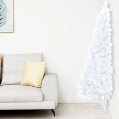 vidaXL Artificial Half Christmas Tree with Stand White 70.9" PVC