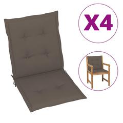 Lowback Chair Cushion Set of 4 Taupe Oxford fabric (100% polyester)