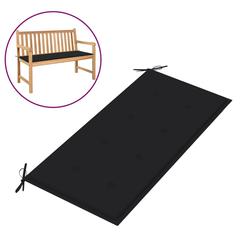 Garden Bench Cushion Black Oxford fabric (100% polyester)