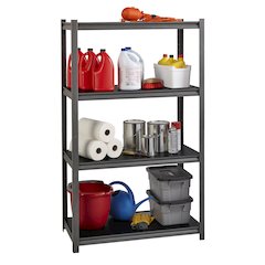 Iron Horse Riveted Steel Shelving 5-Shelf Unit, 18Dx48Wx72H, Gunmetal Gray/Black