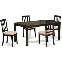LYAN5-CAP-C 5 Pc Dining room set for 4-Kitchen Tables with Leaf and 4 Kitchen Dining Chairs