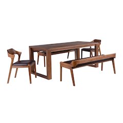 Rasmus 5pc Dining Set - Chestnut Wire-Brush Finish