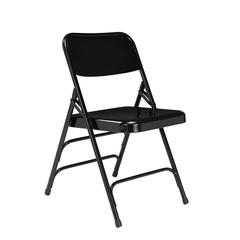 NPS® 300 Series Deluxe All-Steel Triple Brace Double Hinge Folding Chair, Black (Pack of 4)