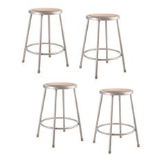 (4 Pack) NPS® 24" Heavy Duty Steel Stool, Grey
