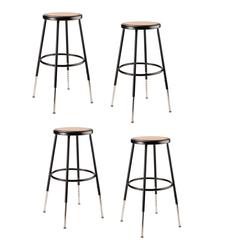 (4 Pack) NPS® 25"-33" Height Adjustable Heavy Duty Steel Stool, Black