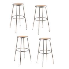 (4 Pack) NPS® 25"-33" Height Adjustable Heavy Duty Steel Stool, Grey