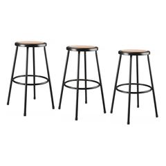 (3 Pack) NPS® 30" Heavy Duty Steel Stool, Black