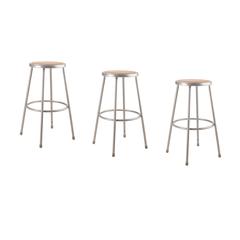 (3 Pack) NPS® 30" Heavy Duty Steel Stool, Grey
