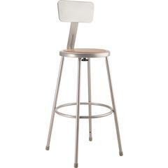 NPS® 30"Heavy Duty Steel Stool With Backrest, Grey