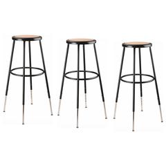 (3 Pack) NPS® 32 -39" Height Adjustable Heavy Duty Steel Stool, Black