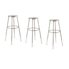 (3 Pack) NPS® 32"-39" Height Adjustable Heavy Duty Steel Stool, Grey