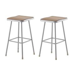 (2 Pack) NPS® 30" Heavy Duty Square Seat Steel Stool, Grey