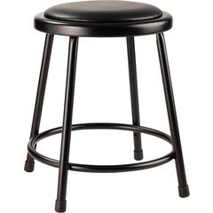 NPS® 18" Heavy Duty Vinyl Padded Steel Stool, Black
