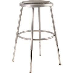 NPS® 19"-27" Height Adjustable Heavy Duty Vinyl Padded Steel Stool, Grey
