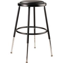 NPS® 19"-27" Height Adjustable Heavy Duty Vinyl Padded Steel Stool, Black