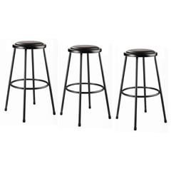 (3 Pack) NPS® 30" Heavy Duty Vinyl Padded Steel Stool, Black