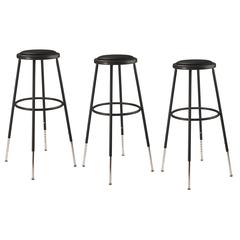 (3 Pack) NPS® 32 -39" Height Adjustable Heavy Duty Vinyl Padded Steel Stool, Black