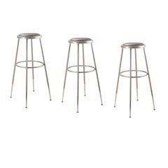 (3 Pack) NPS® 32"-39" Height Adjustable Heavy Duty Vinyl Padded Steel Stool, Grey